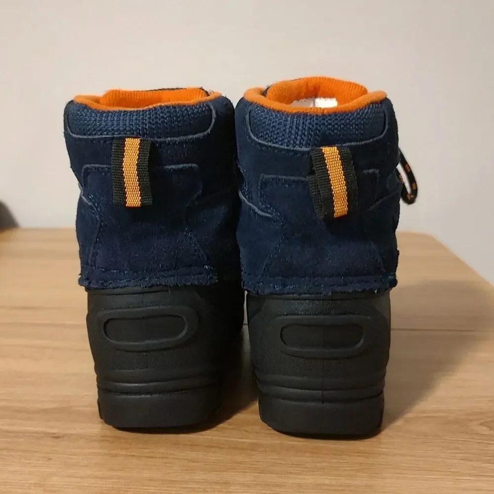 Khombu Kids Snow Boots Size 9M Orange Blue Black Waterproof Winter Rain Boots
